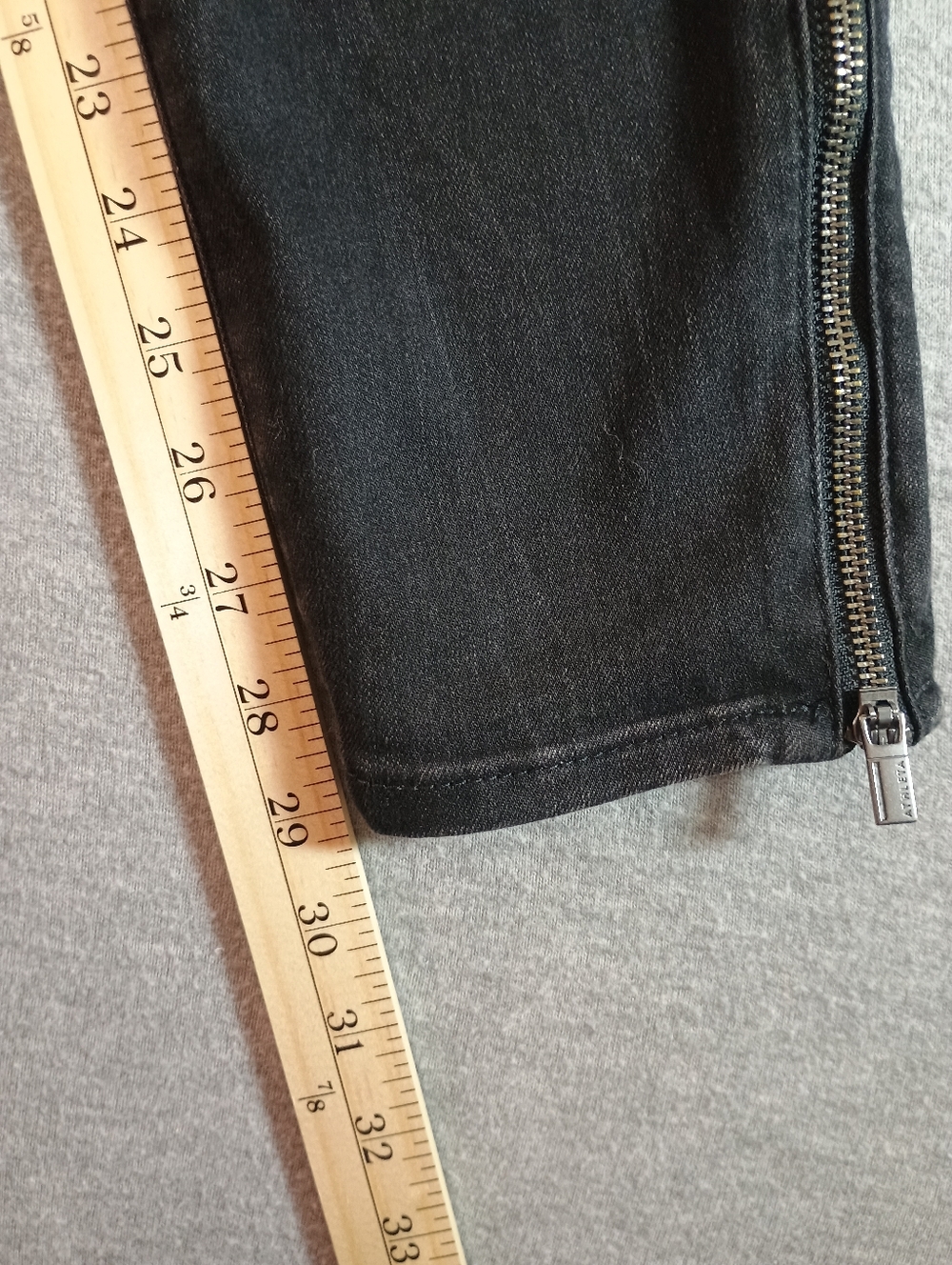 Athleta Women’s Size 12   Black Stretch Moto Skinny Jeans - Classic Slim Fit - Picture 7 of 10